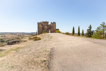 Fototapeta na wymiar the medieval Castle of Penaranda de Duero, province of Burgos, Castile and Leon, Spain