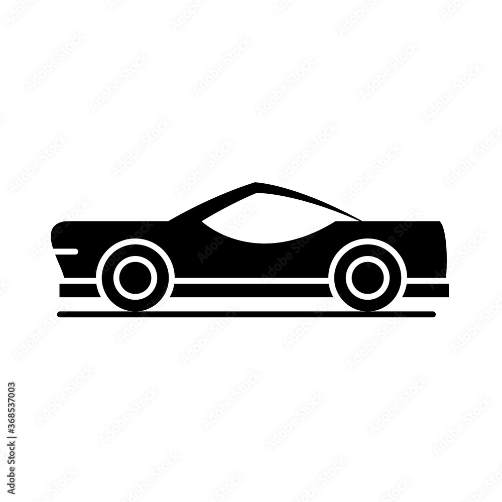 Poster car classic model transport vehicle silhouette style icon design