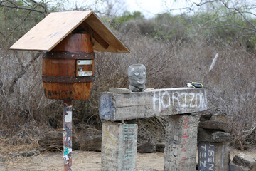 Post office barrel, Floreana Island, Galapagos, Ecuador