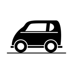 car compact mini model transport vehicle silhouette style icon design