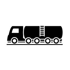 tanker truck model transport vehicle silhouette style icon design