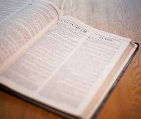 Fototapeta premium Holy Bible Christian Book New Testament - Mark Gospel