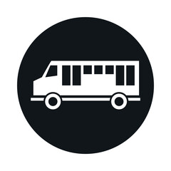 bus model transport vehicle block and flat style icon design