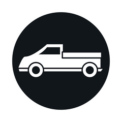car pickup truck transport vehicle block and flat style icon design