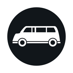 passenger car transport vehicle block and flat style icon design