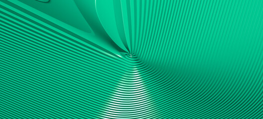 Mathematical shape made of SPRING GREEN monochromic 3D curved abstract background image made of plain spotted patterns with shadow perspectives. beautiful and illustration