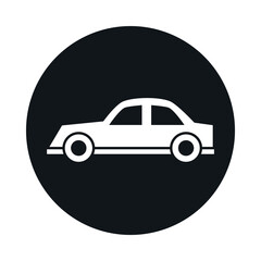 sedan car model transport vehicle block and flat style icon design