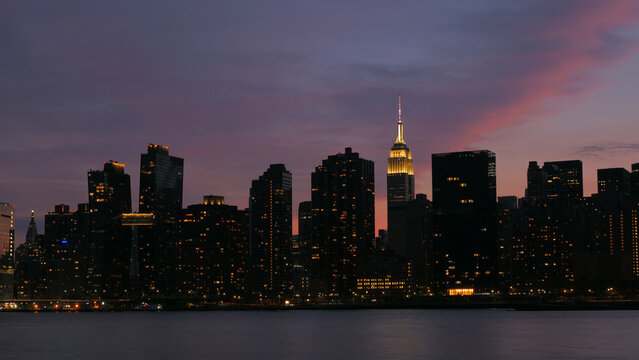 Landscape Of Mid Town Manhattan NYC Evening Time 