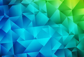 Fototapeta premium Light Blue, Green vector polygonal pattern.