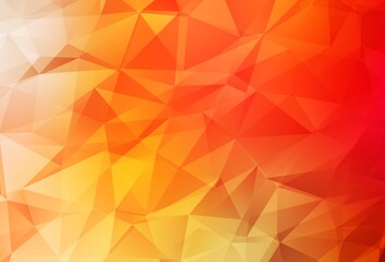 Light Red, Yellow vector polygon abstract backdrop.