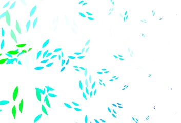 Fototapeta na wymiar Light Blue, Green vector natural backdrop with leaves.