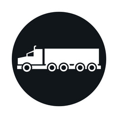 car truck container model transport vehicle block and flat style icon design