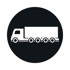 shipping delivery truck transport vehicle block and flat style icon design