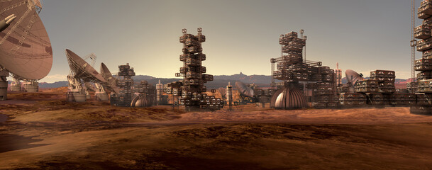 Human settlement on a red planet © 3000ad