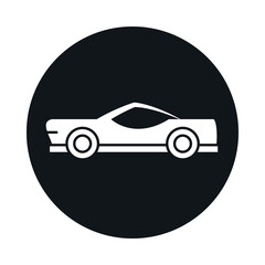 car classic model transport vehicle block and flat style icon design