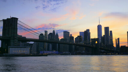Fototapeta na wymiar night view of lower manhattan NYC USA