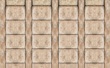 stone pattern vertical row light beige background solid foundation wall