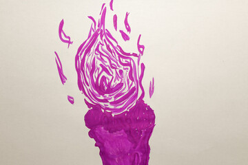 絵具で書いた紫のろうそく