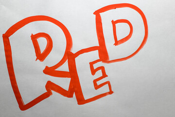 絵具で書いたRED