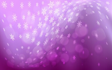 Obraz premium Light Pink vector texture with colored snowflakes. Modern geometrical abstract illustration with crystals of ice. The template can be used as a new year background.