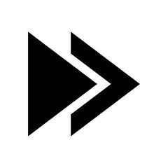 forward arrows icon, silhouette style
