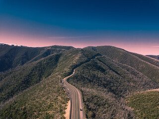Road to the Alpine mountains