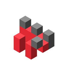 Fototapeta premium Abstract cube logo for design creative illustration presentation