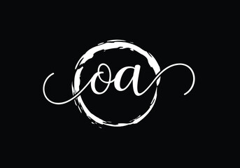 Initial Monogram Letter O A Logo Design Vector Template. O A Letter Logo Design	