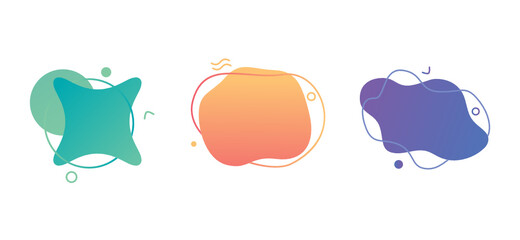 Abstract Trendy Geometric Shapes, Smooth Round Bubble Forms, Vector Illustration Background
