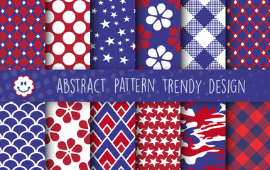 Independence Day Vector Patterns set for business, scrapbook