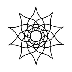 mandala floral flower oriental line style icon