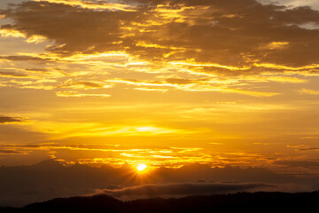 sunrise in the mountains