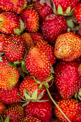 fresh and tasty strawberry fruit background bright, red pattern farm harvest