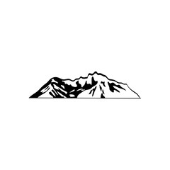 mountain over white background, silhouette style