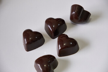semi-sweet chocolate and milk chocolate chocolates filled with coconut milk