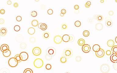 Light Yellow vector background with bubbles.