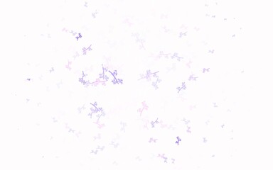 Light Purple, Pink vector doodle layout with branches.