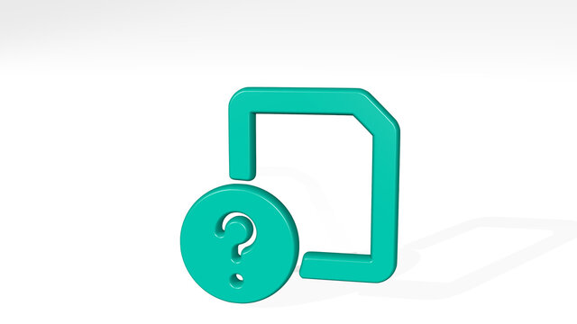 common file question made by 3D illustration of a shiny metallic sculpture with the shadow on light background. animal and beautiful