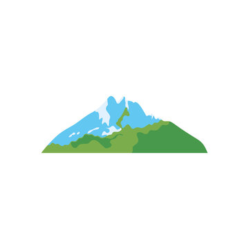 cartoon cold mountain over white background, flat icon style