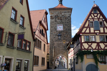 Fototapeta na wymiar Rothenburg ob der Tauber Clock Tower