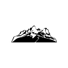 Fototapeta na wymiar dry mountain with grass icon, silhouette style