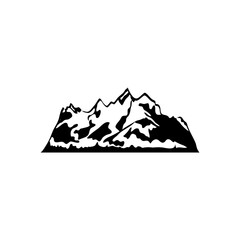 mountain over white background, silhouette style