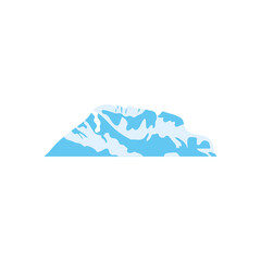 cartoon icon of cold mountain, flat style