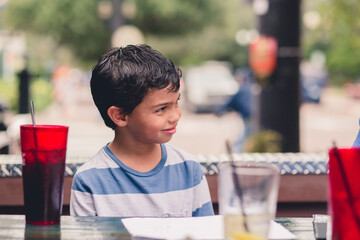 young man in restaurant