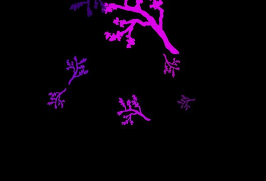 Dark Purple vector abstract design with sakura.