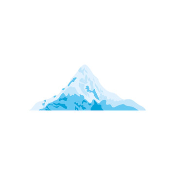 cold mountain icon, flat style