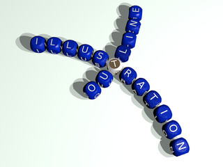 combination of OUTLINE ILLUSTRATION built by cubic letters from the top perspective, excellent for the concept presentation. icon and isolated