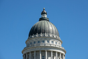 Obraz premium Closeup View of Utah State Capitol Building in Salt Lake City, Utah, USA
