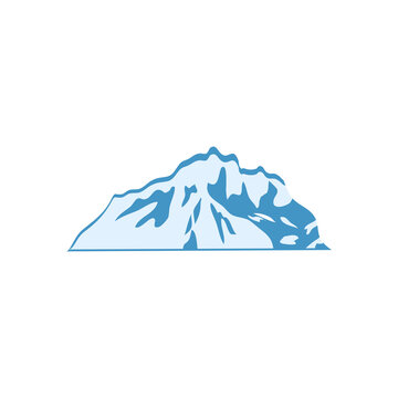 folded cold mountain icon, flat style