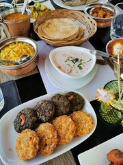 Delicious Indian food dishes.